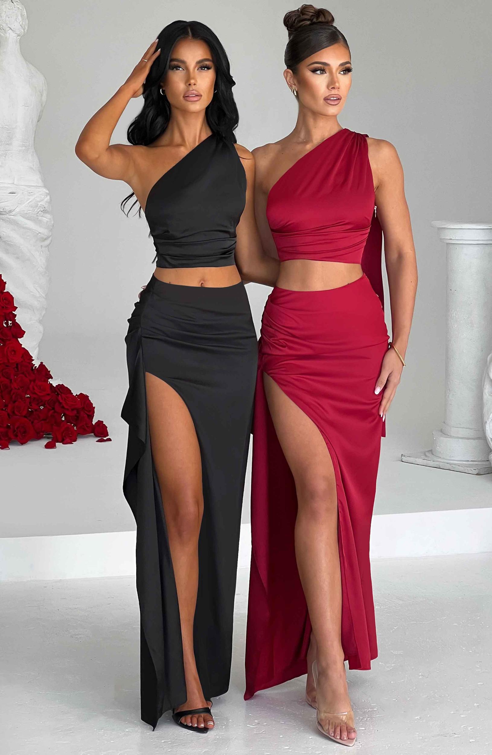 Halsey Maxi Skirt - Wine Product Image