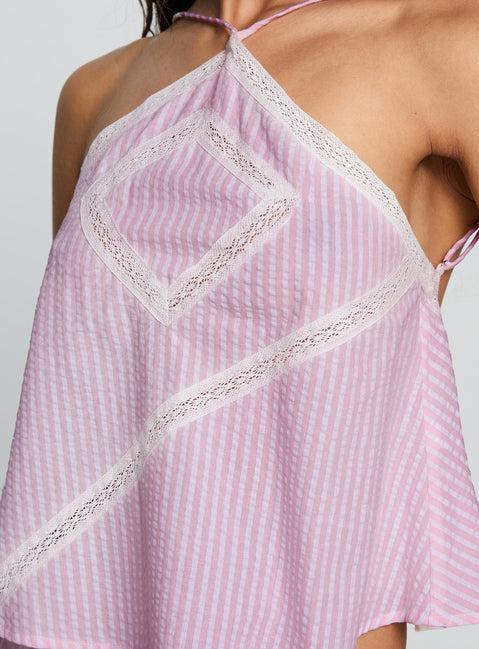 Jezabele Halter Top Pink Stripe Product Image