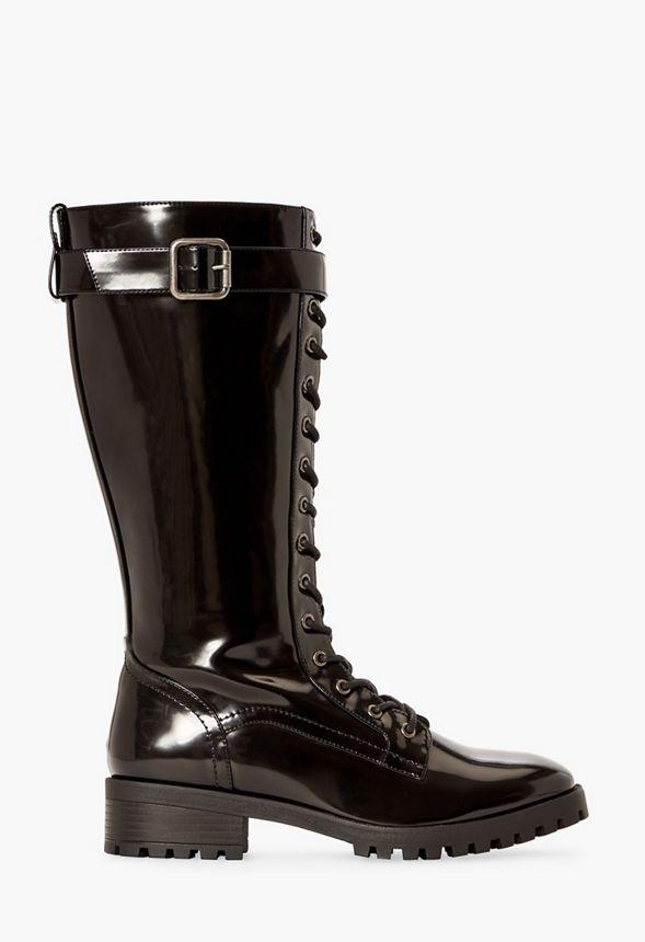 JustFab Margaux Platform Loafer Pump Womens Black/ White Size 8.5 Product Image