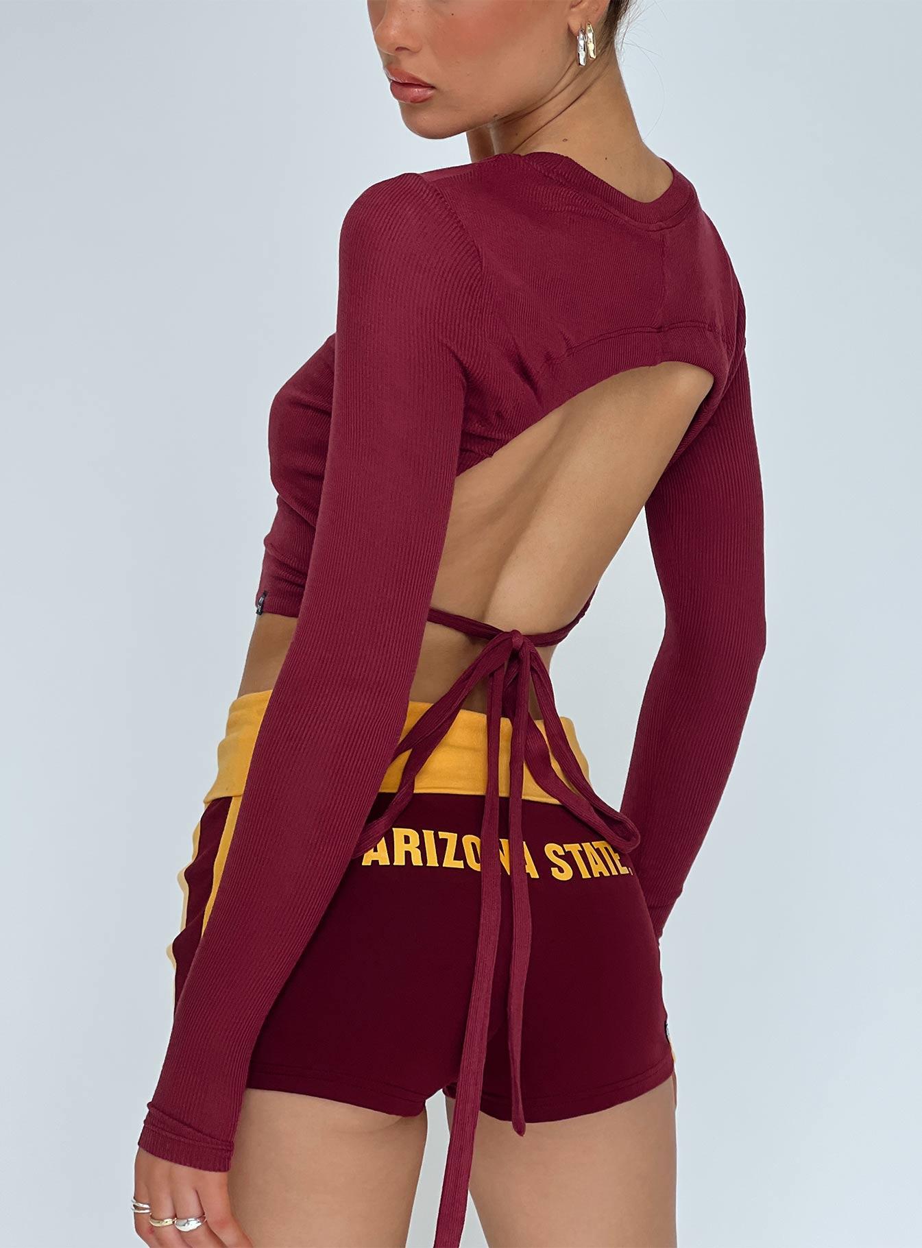 ASU Foldover Shorts Maroon Product Image