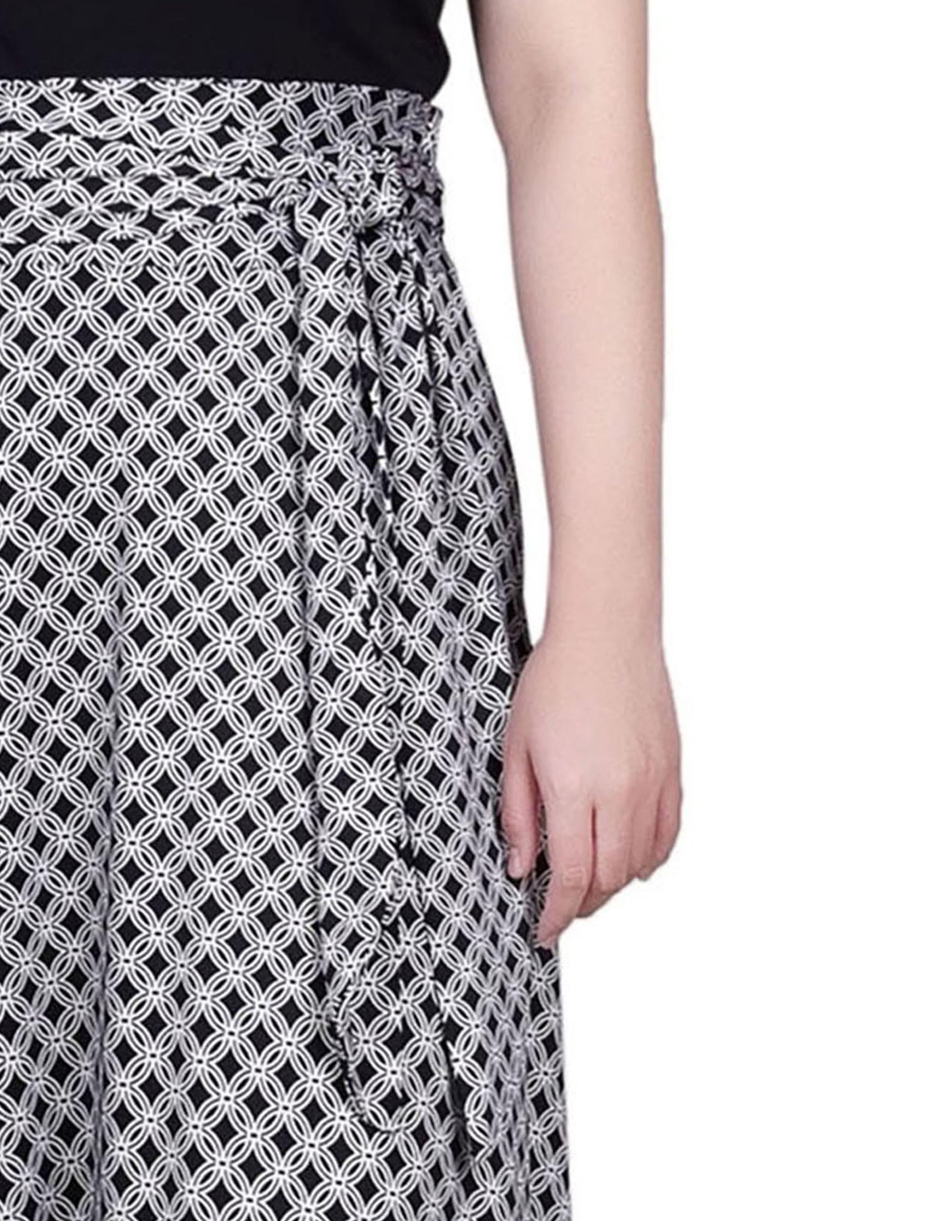 Black White New Iconic Maxi Skirt With Sash Waist Tie Product Image