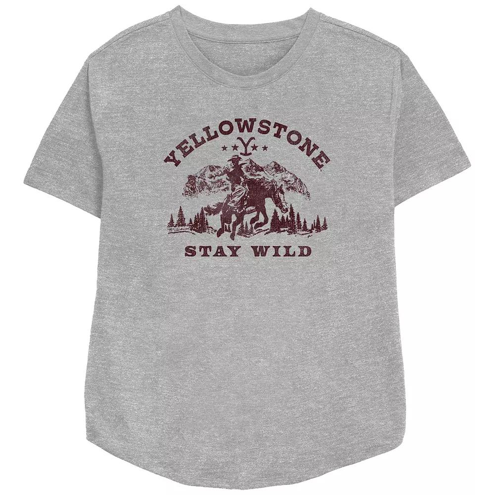 Women's Yellow Stone Stay Wild Relaxed Fit Graphic Tee, Girl's,  Product Image