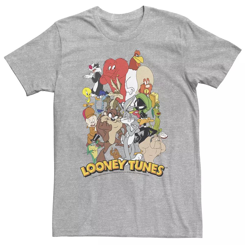Big & Tall Looney Tunes Character Stack Logo Tee, Men's,  Product Image