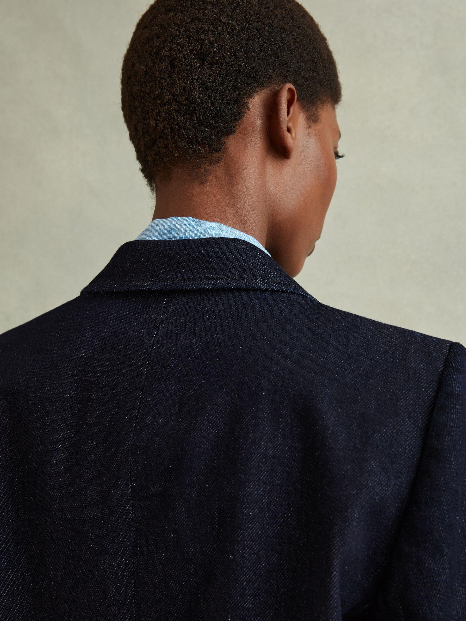 Double Breasted Denim Suit: Blazer in Dark Blue Product Image