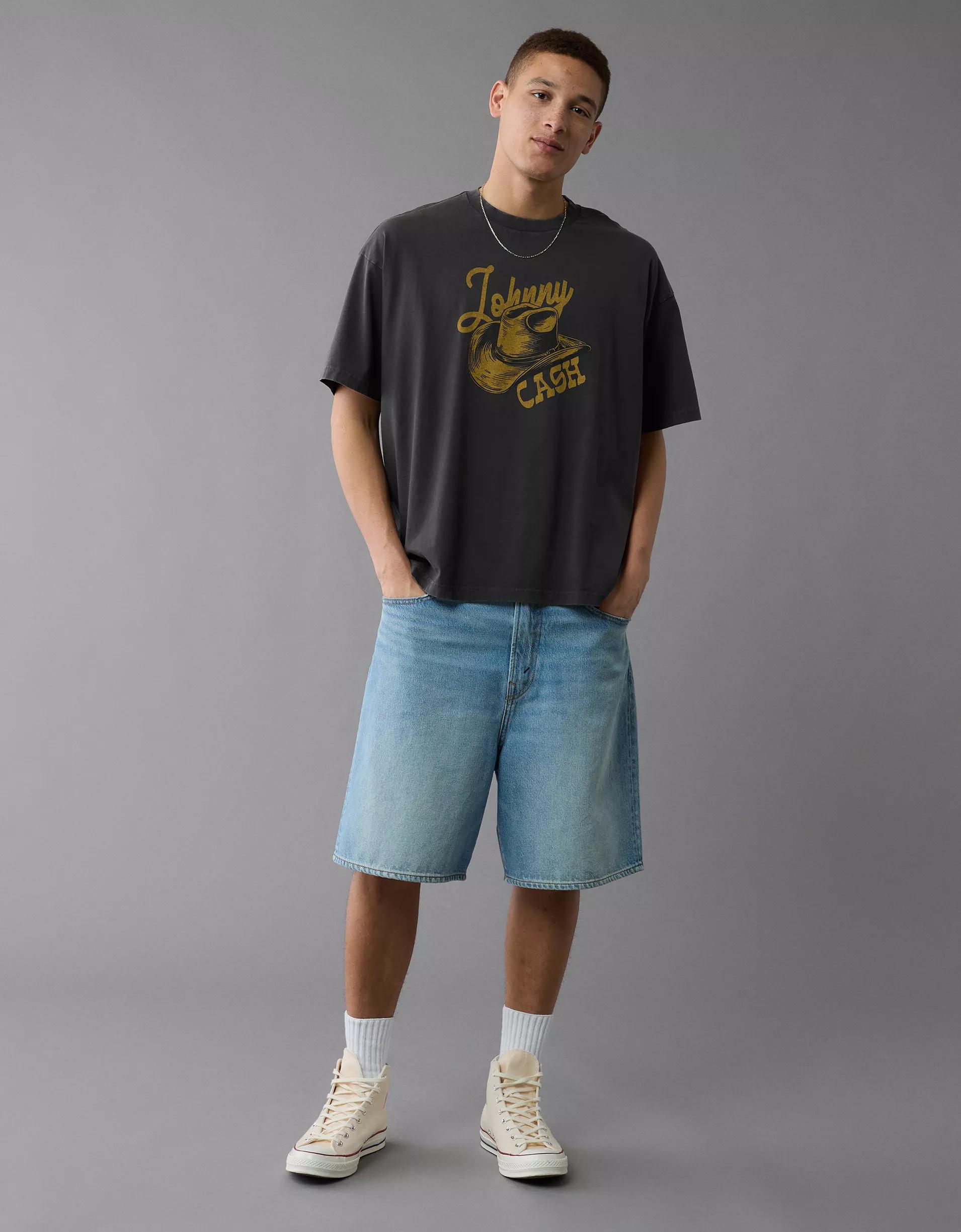 AE Boxy Johnny Cash Graphic T-Shirt Product Image