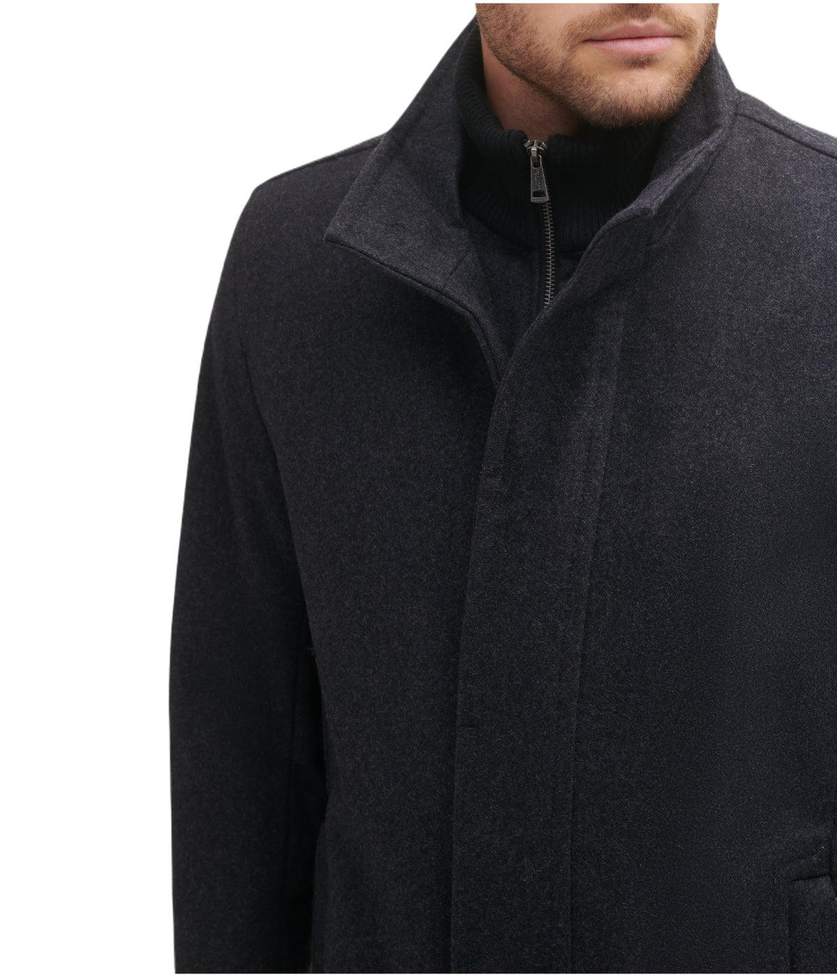 Mens Wool Melton Coat Charcoal Product Image