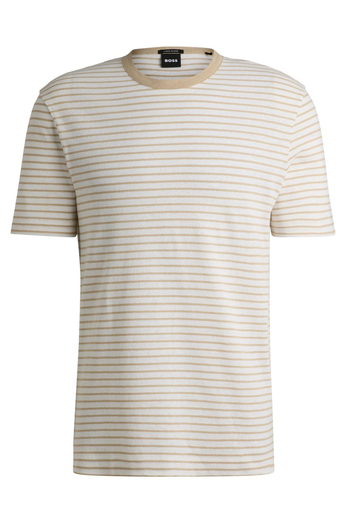 Regular-fit T-shirt in cotton and linen Product Image