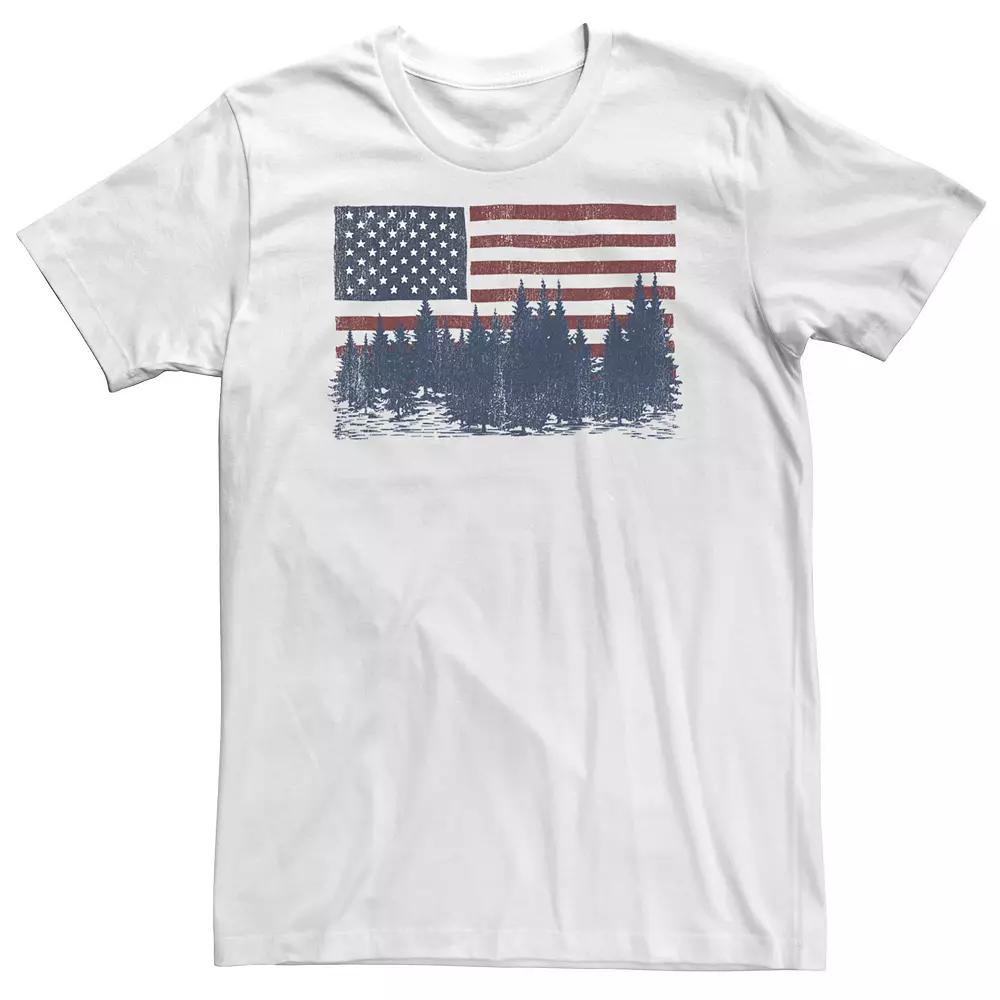 Big & Tall Americana Flag and Forest Silhouette Tee, Men's,  Product Image
