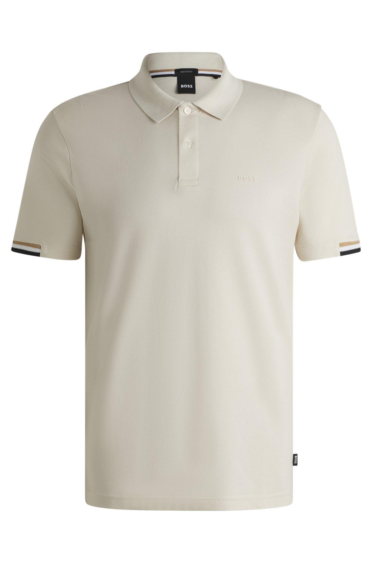 Regular-fit polo shirt with rubberized logo Product Image