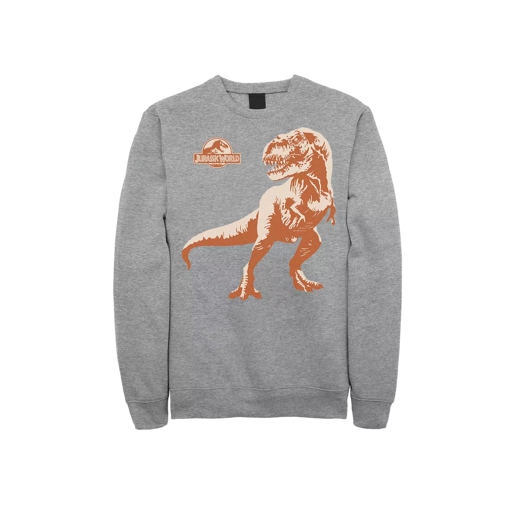 Men's Jurassic Park Orange Hue T-Rex Portrait Logo Graphic Fleece Pullover,  Product Image