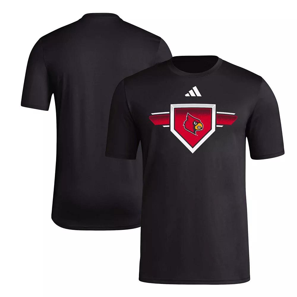 Men's adidas Black Louisville Cardinals 2023/24 AEROREADY Homeland Plate Pregame T-Shirt, Size: Large Product Image