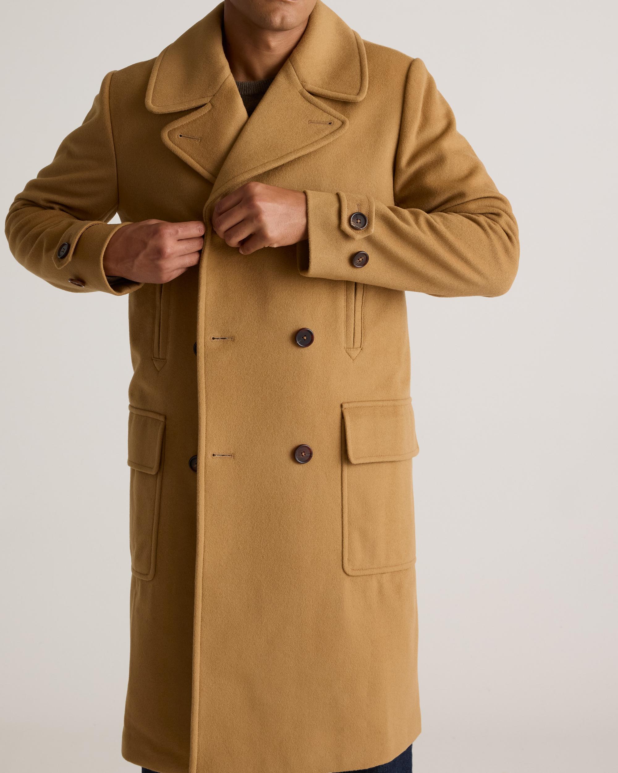Quince | Men's Italian Wool Double-Breasted Officer Topcoat Size XL, Wool/Nylon Product Image