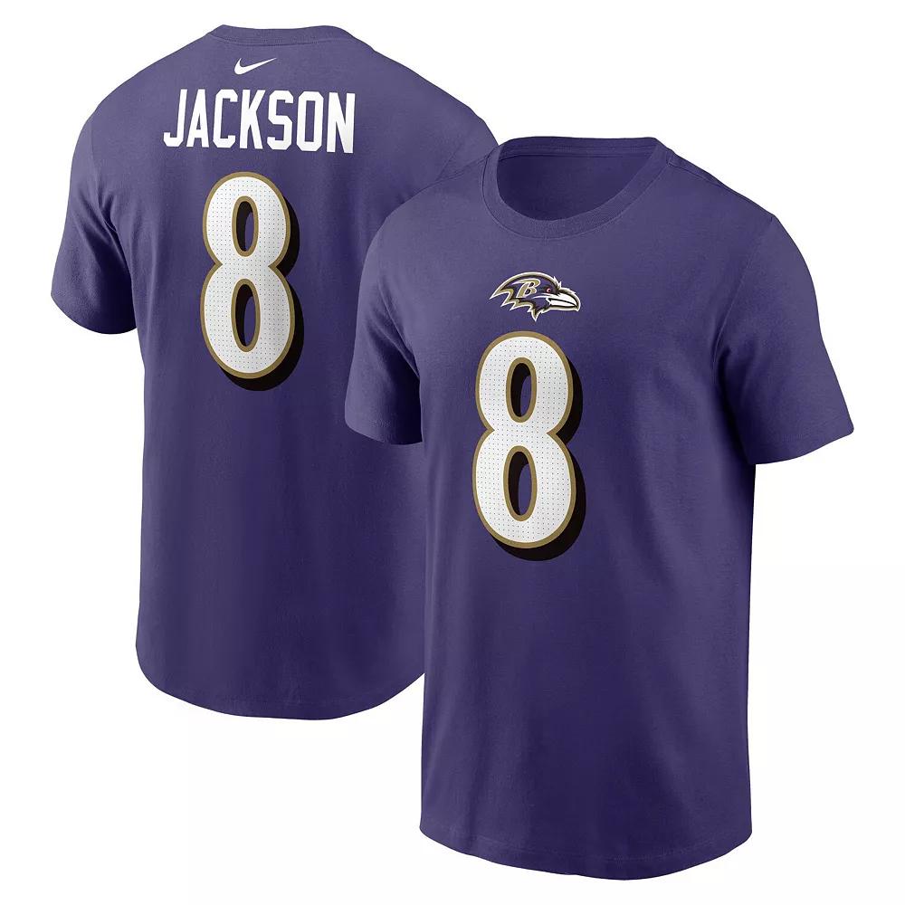 Men's Nike Lamar Jackson Purple Baltimore Ravens Player Name & Number T-Shirt,  Product Image