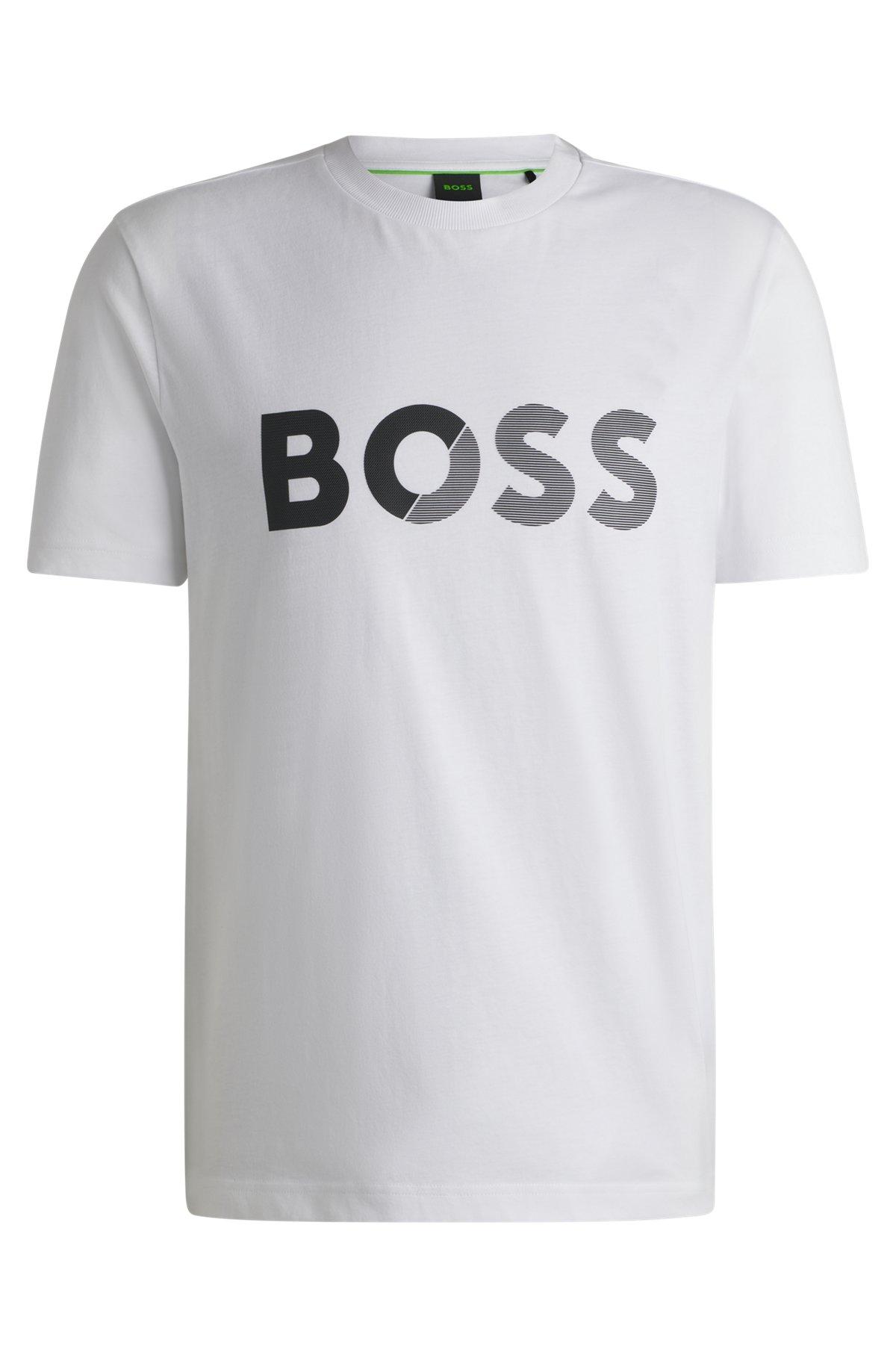 Cotton-jersey T-shirt with large logo Product Image