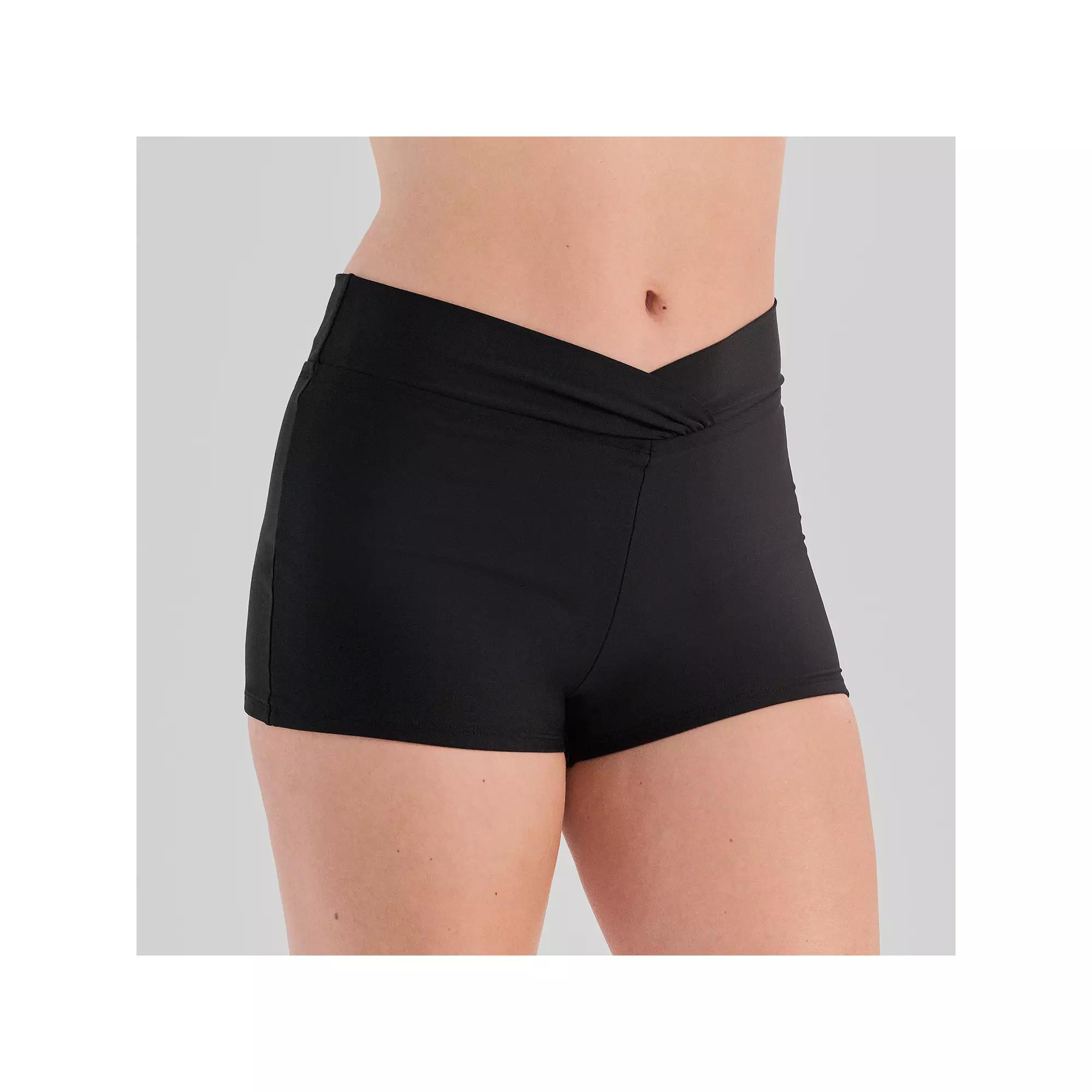 Women's Freshwater Crossover Banded Boyshort Swim Bottoms,  Product Image