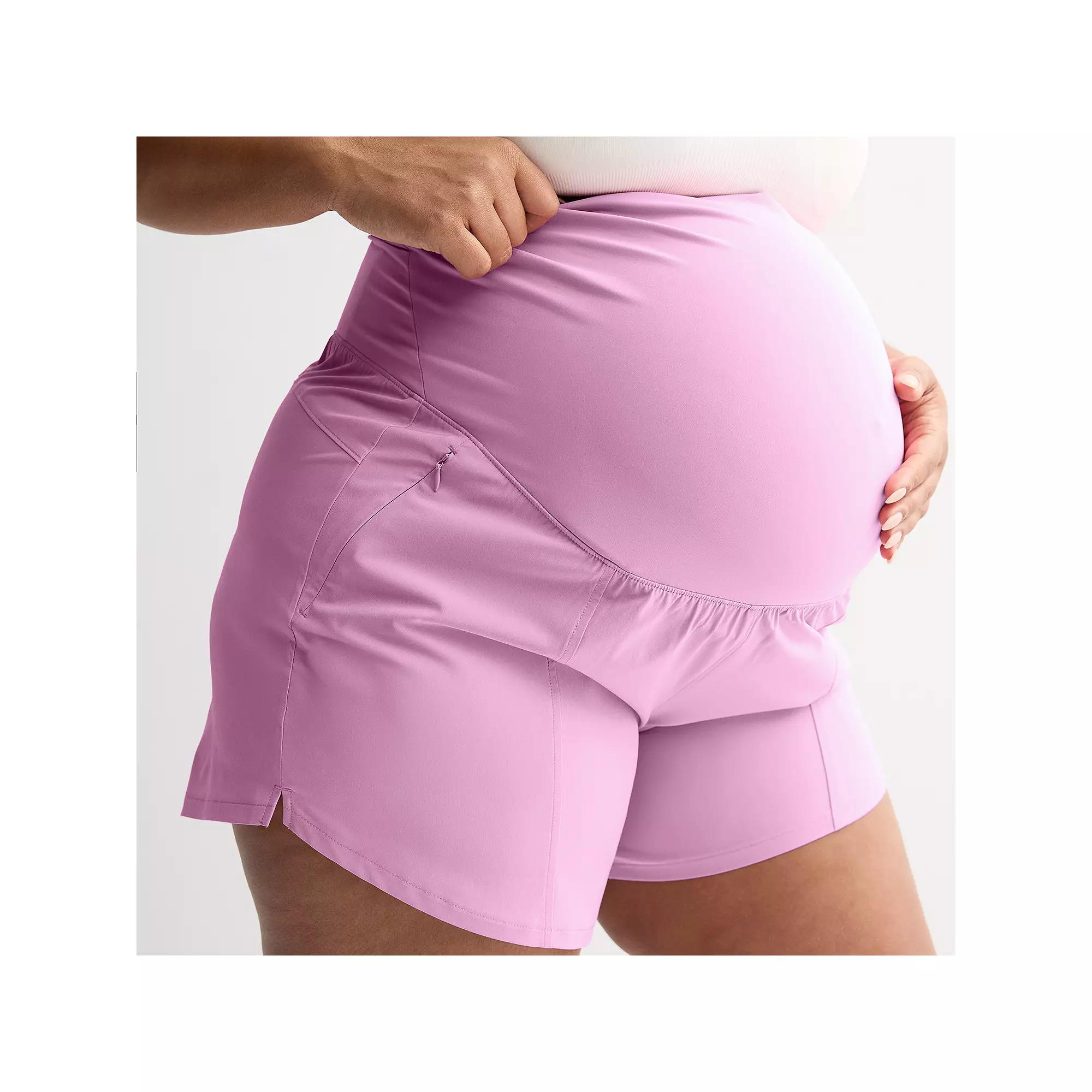 Plus Size Tek Gear Multi-Purpose Maternity Shorts, Women's, Size: 1XL, Purple Macaroon Product Image