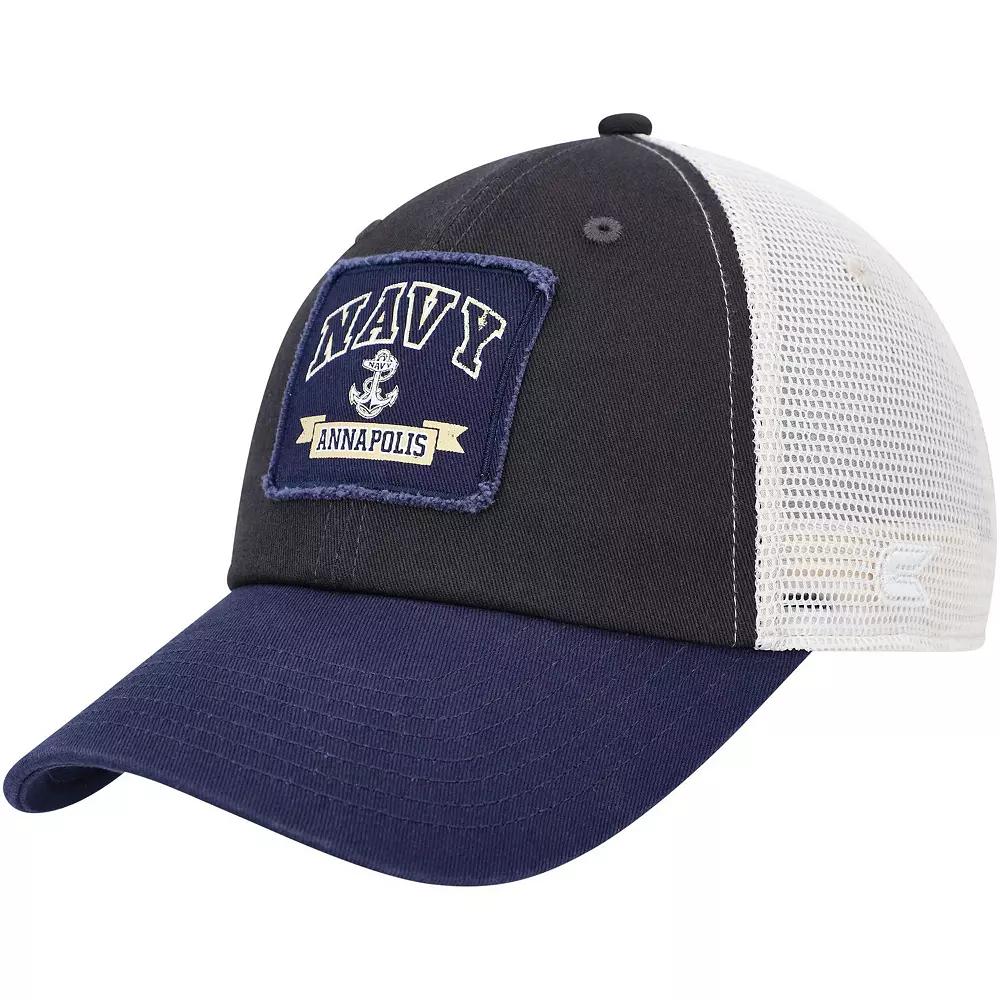 Men's Colosseum  Charcoal Navy Midshipmen Objection Snapback Hat Product Image