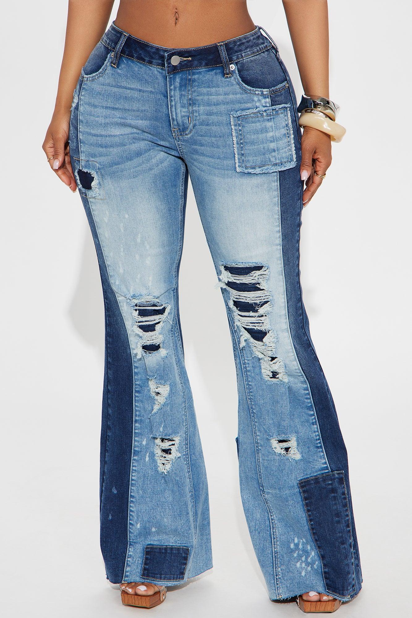Free Style Low Rise Flare Jeans - Medium Wash Female Product Image
