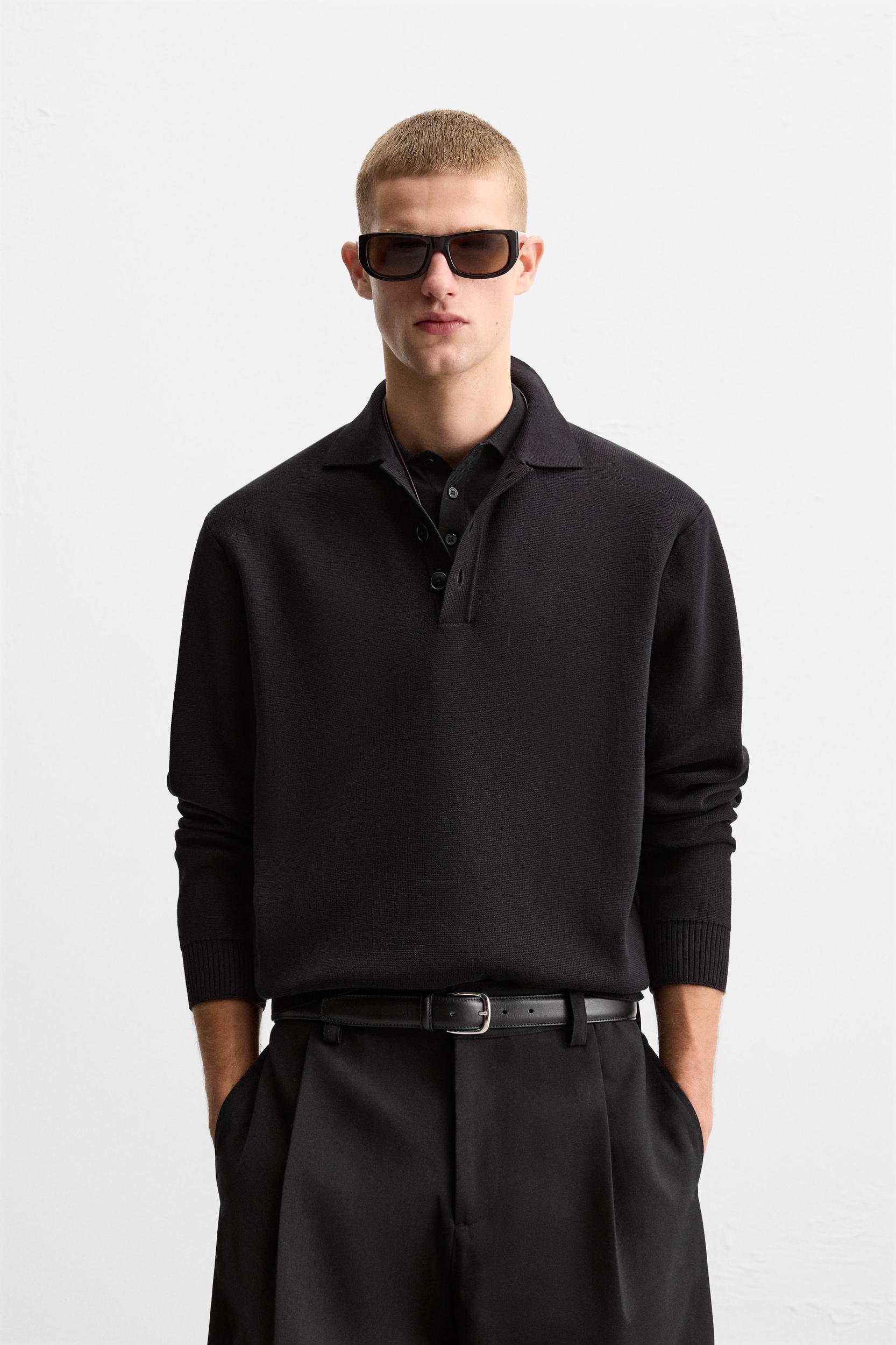 RELAXED FIT KNIT POLO SHIRT Product Image