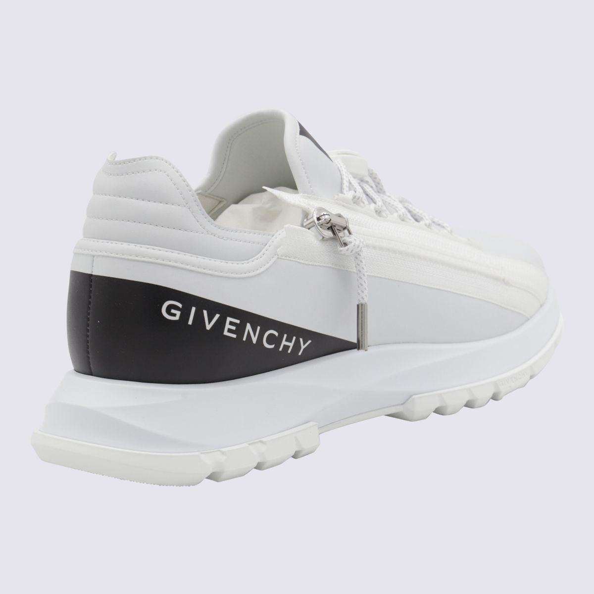 GIVENCHY Spectre Runner Leather Sneakers With 4g Side Zip Detail In White Product Image