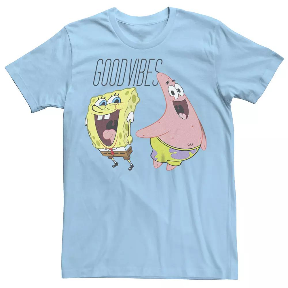 Men's SpongeBob SquarePants Good Vibes Graphic Tee, Size: Large, Light Blue Product Image