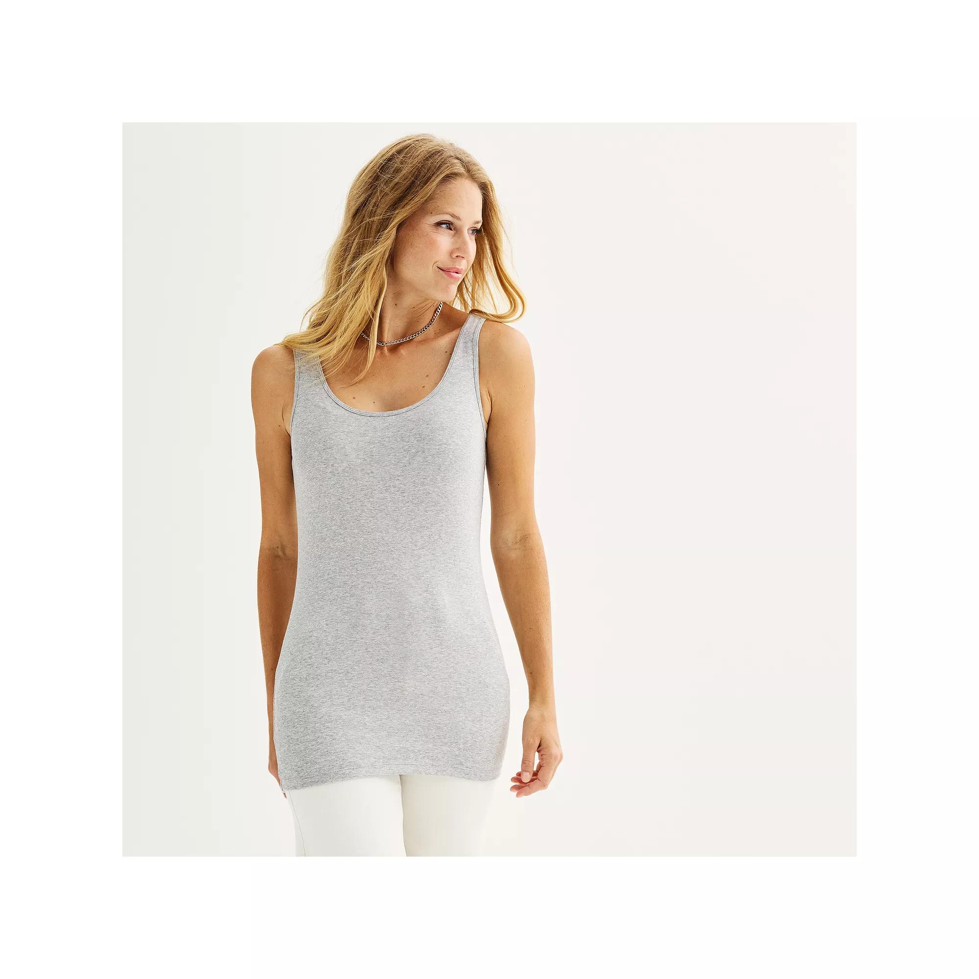 Women's Sonoma Goods For Life® Everyday Tunic Layering Tank Top, Size: Large, Oat Grey Product Image