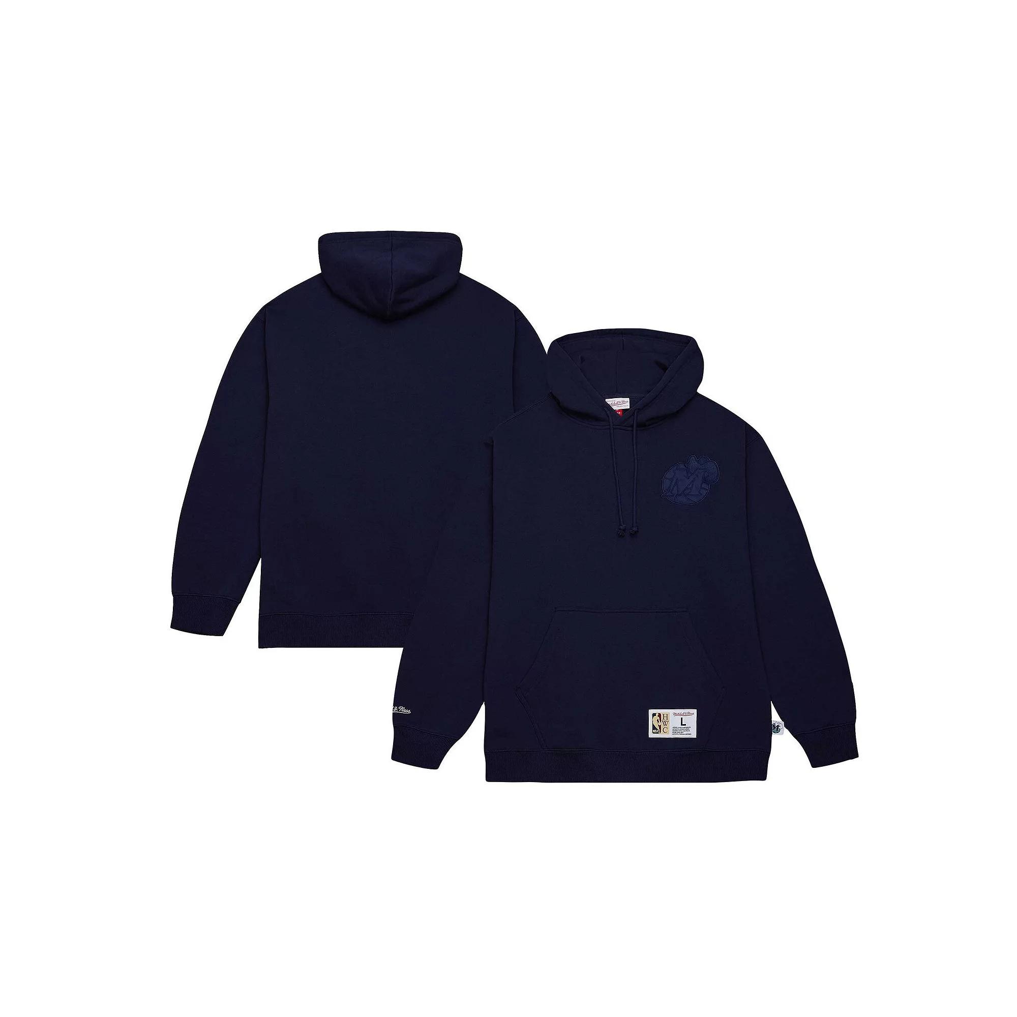 Men's Mitchell & Ness Navy Dallas Mavericks Hardwood Classics Tonal Pullover Hoodie, Size: 4XL, Blue Product Image