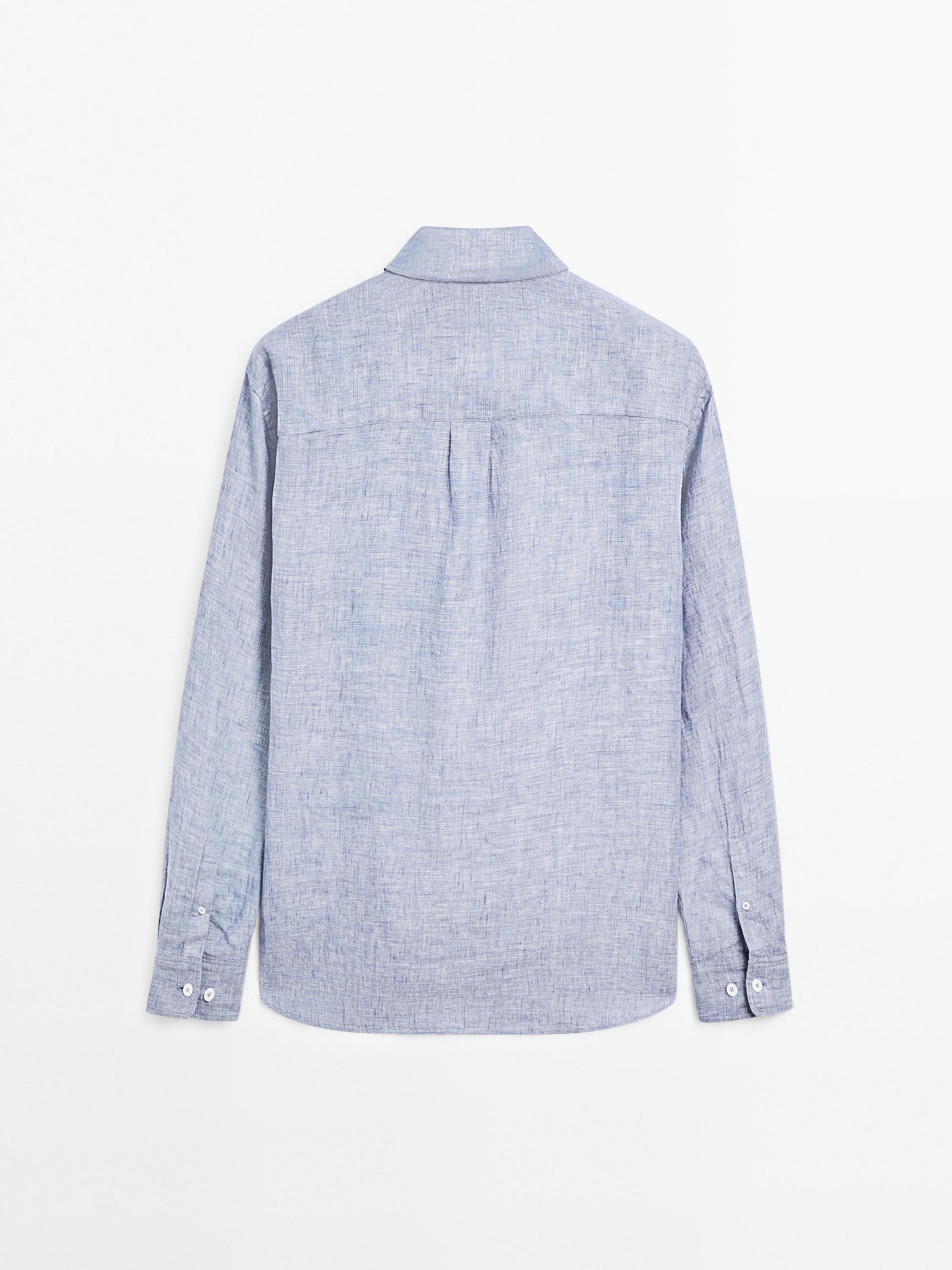 100% linen regular fit shirt Product Image