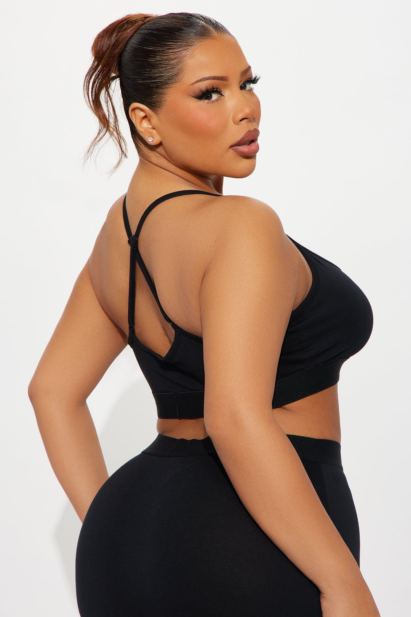 FN Mood Scoop Cami Cotton Bra - Black Female Product Image