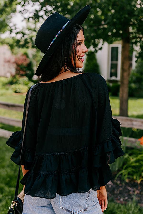 Moonlit Cabana Shift Top In Black Product Image