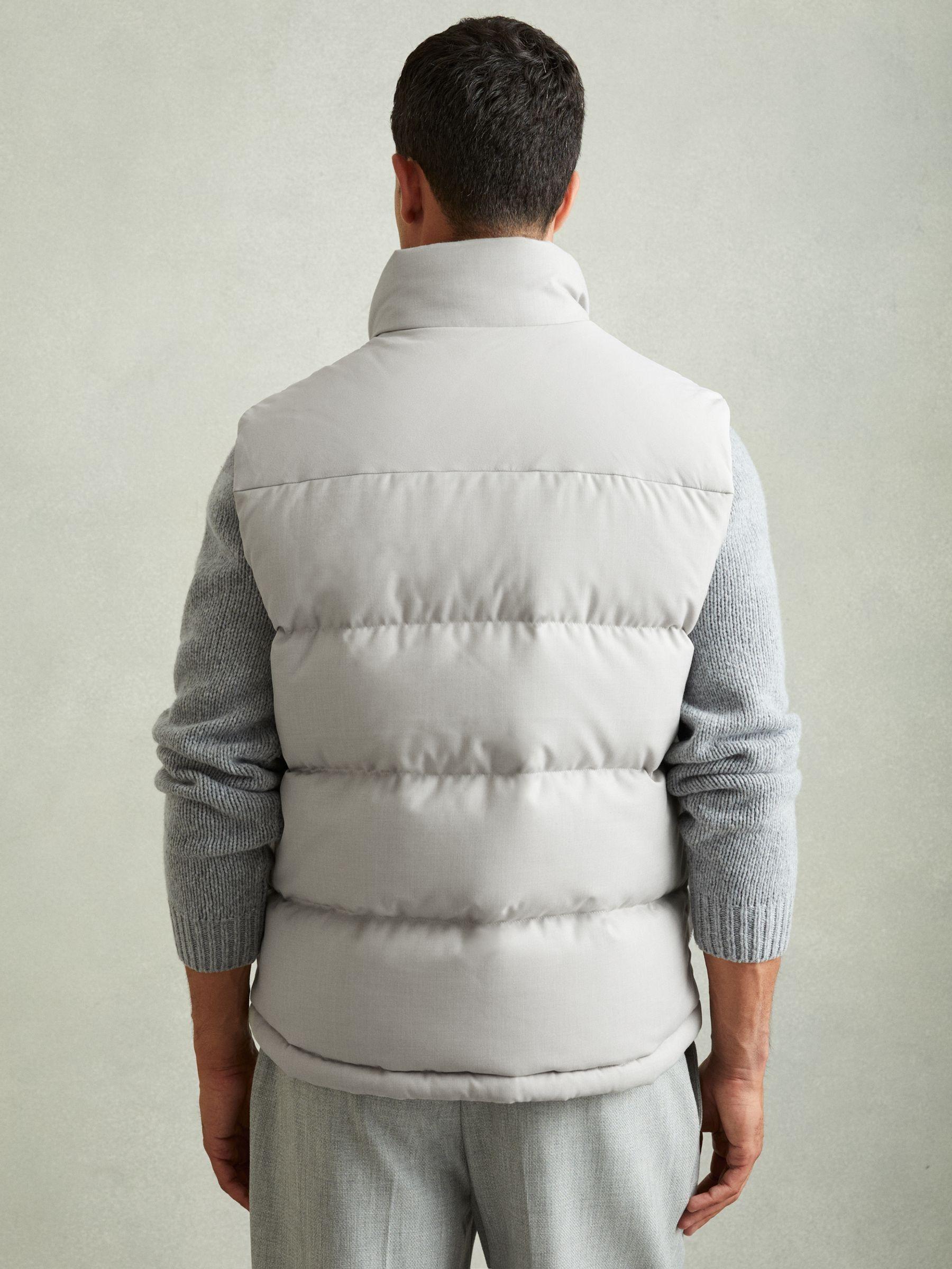 Patch Pocket Quilted Gilet in Grey Product Image