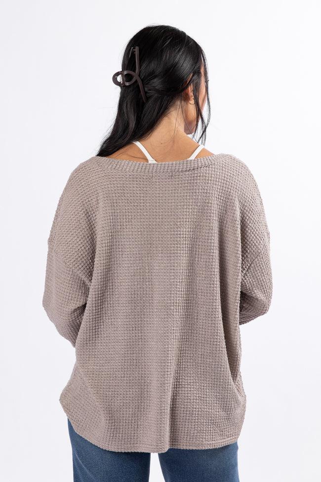 Sounds Like Me Taupe Waffle Knit Cardigan FINAL SALE Product Image