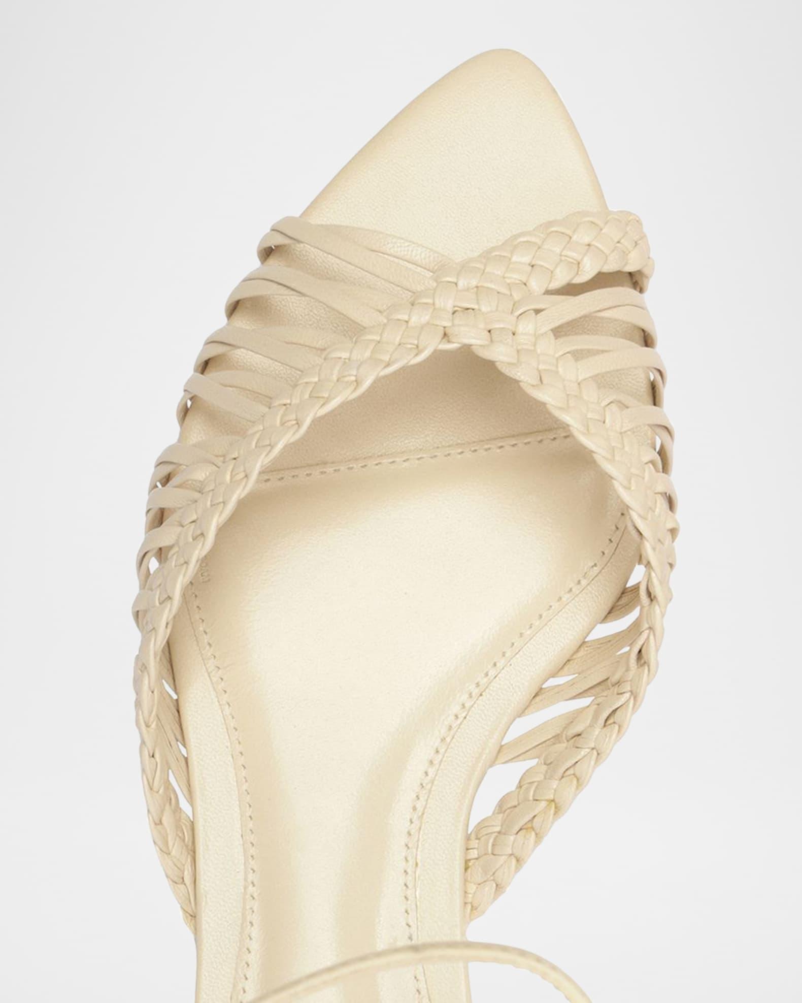 Agatha Braided Leather Flat Sandals  Product Image