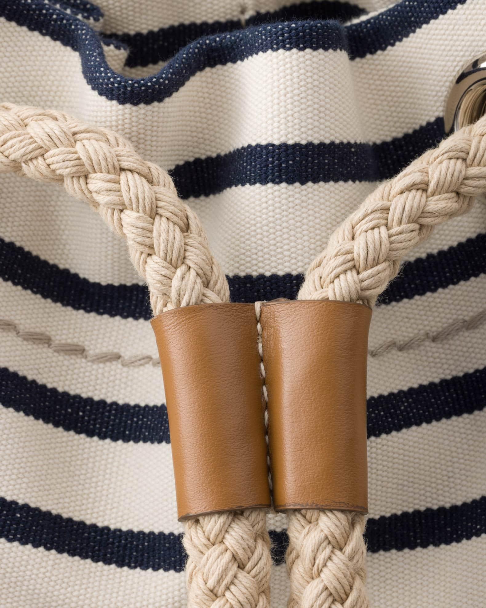 Men's Striped Canvas Drawstring Duffel Bag Product Image