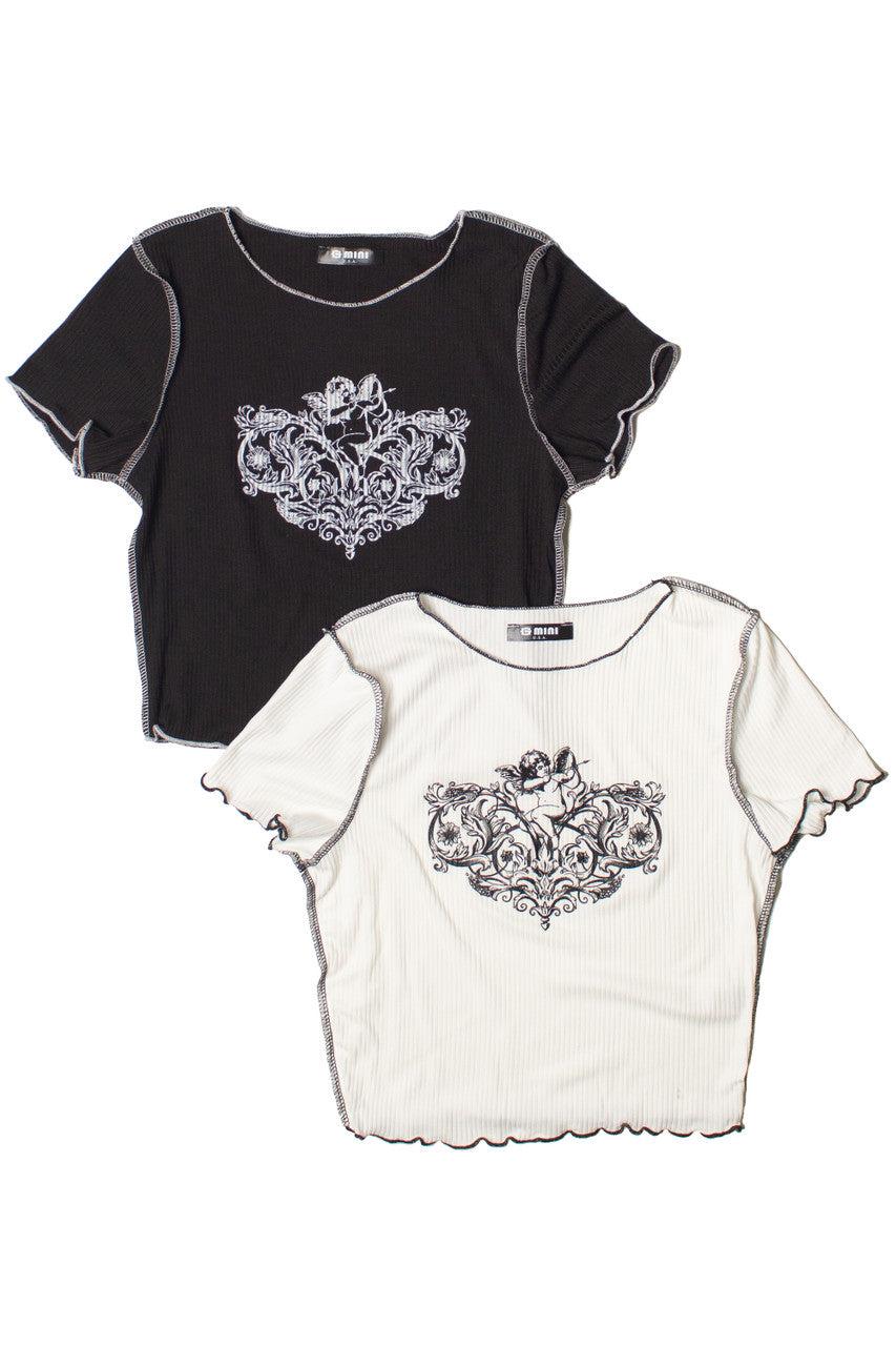 Floral Cupid Ribbed Graphic Tee Product Image
