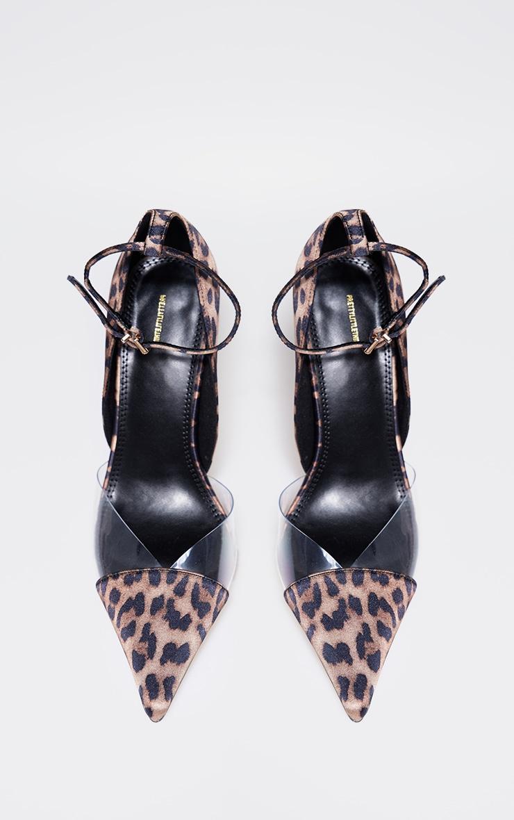 Leopard Satin Perspex Point Toe Court Heels Product Image