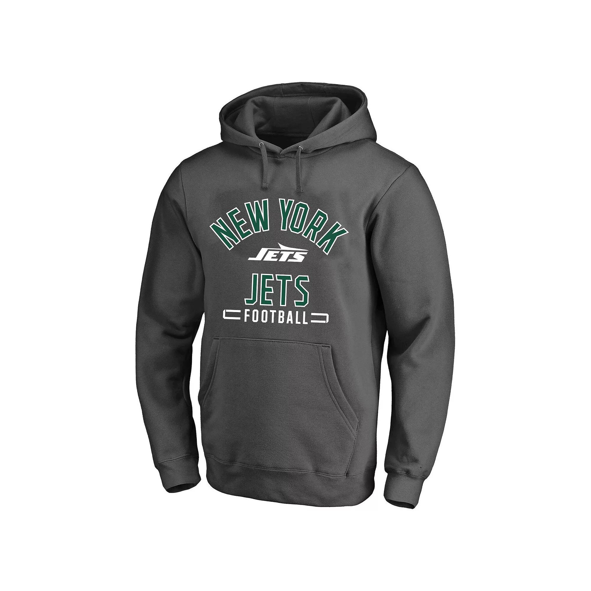Men's Fanatics Heather Charcoal New York Jets Big & Tall Pullover Hoodie, Size: 5XB Product Image