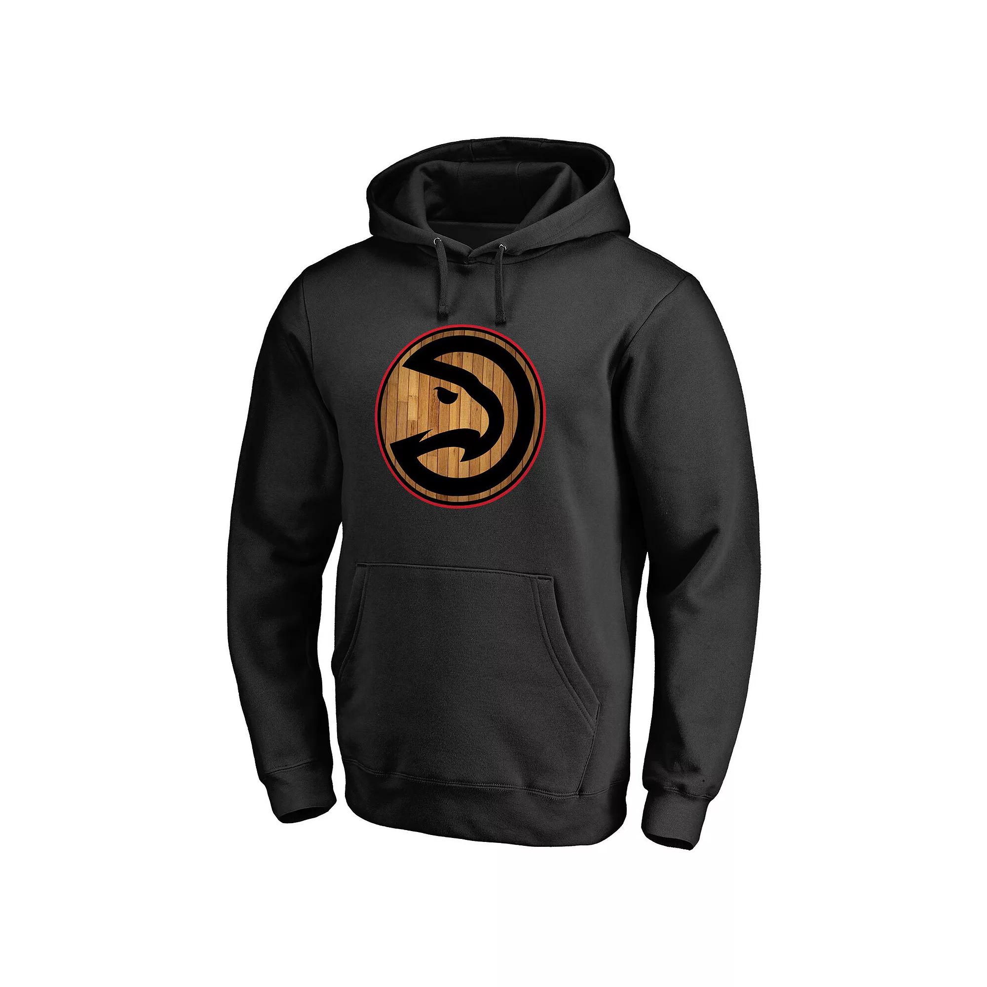 Men's Fanatics Branded Black Atlanta Hawks Hardwood Pullover Hoodie, Size: XL Product Image