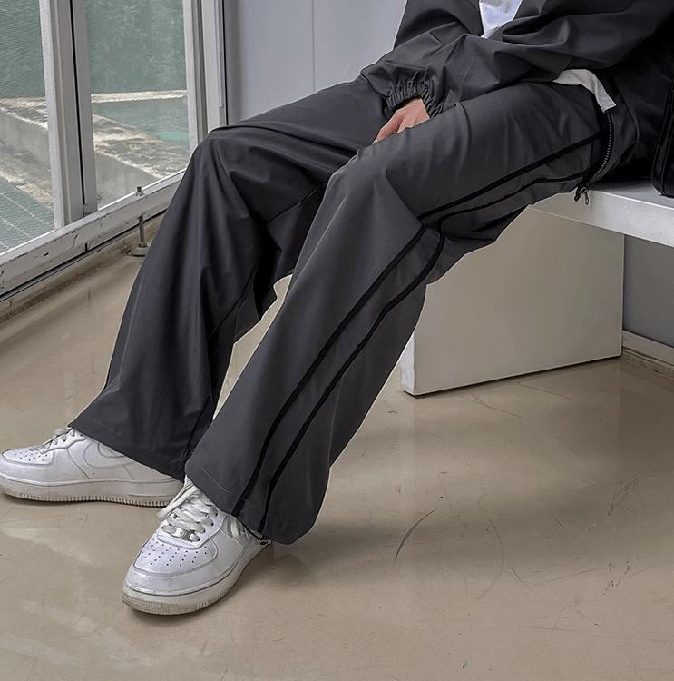 RT No. 11266 STRIPED SPORT STRAIGHT PANTS Product Image