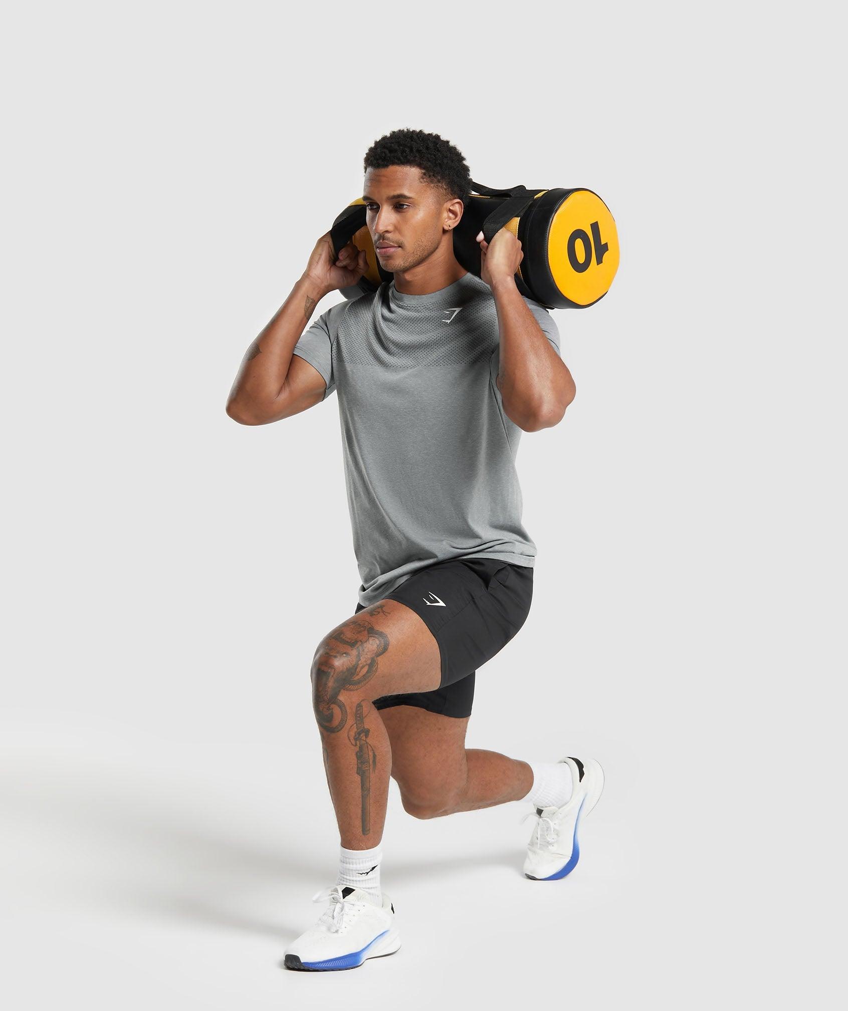 Gymshark Vital Seamless T-Shirt - Light Grey/Black Marl Male Product Image