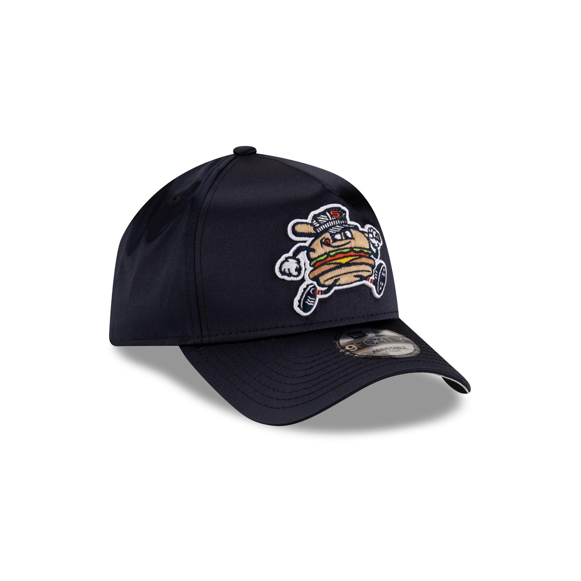 Hub City Spartanburgers Navy Satin 9FORTY A-Frame Snapback Hat Male Product Image
