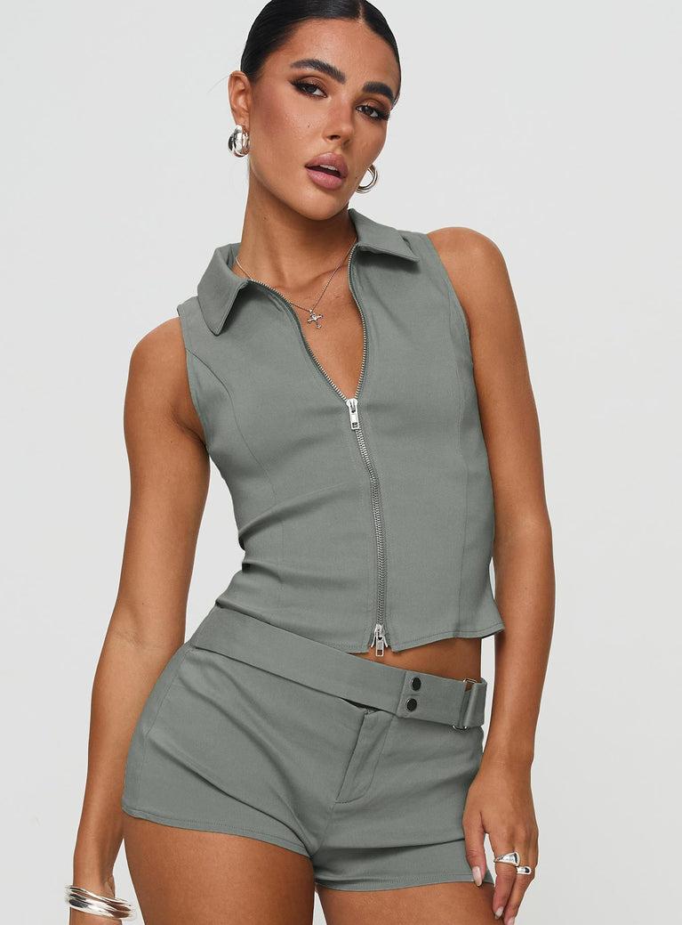 Janae Vest Top Grey Product Image