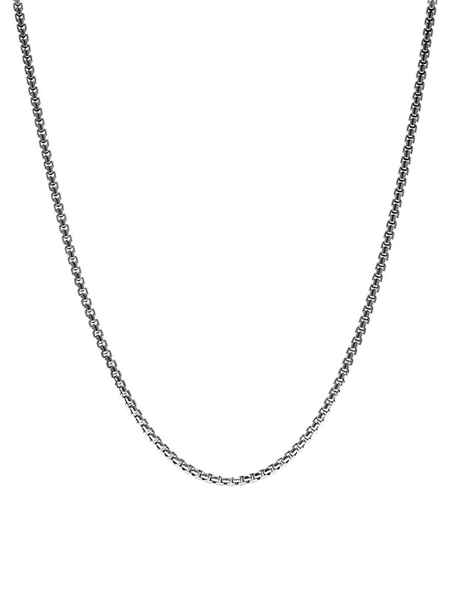 Mens Box Chain Necklace in Sterling Silver, 3.6mm Product Image