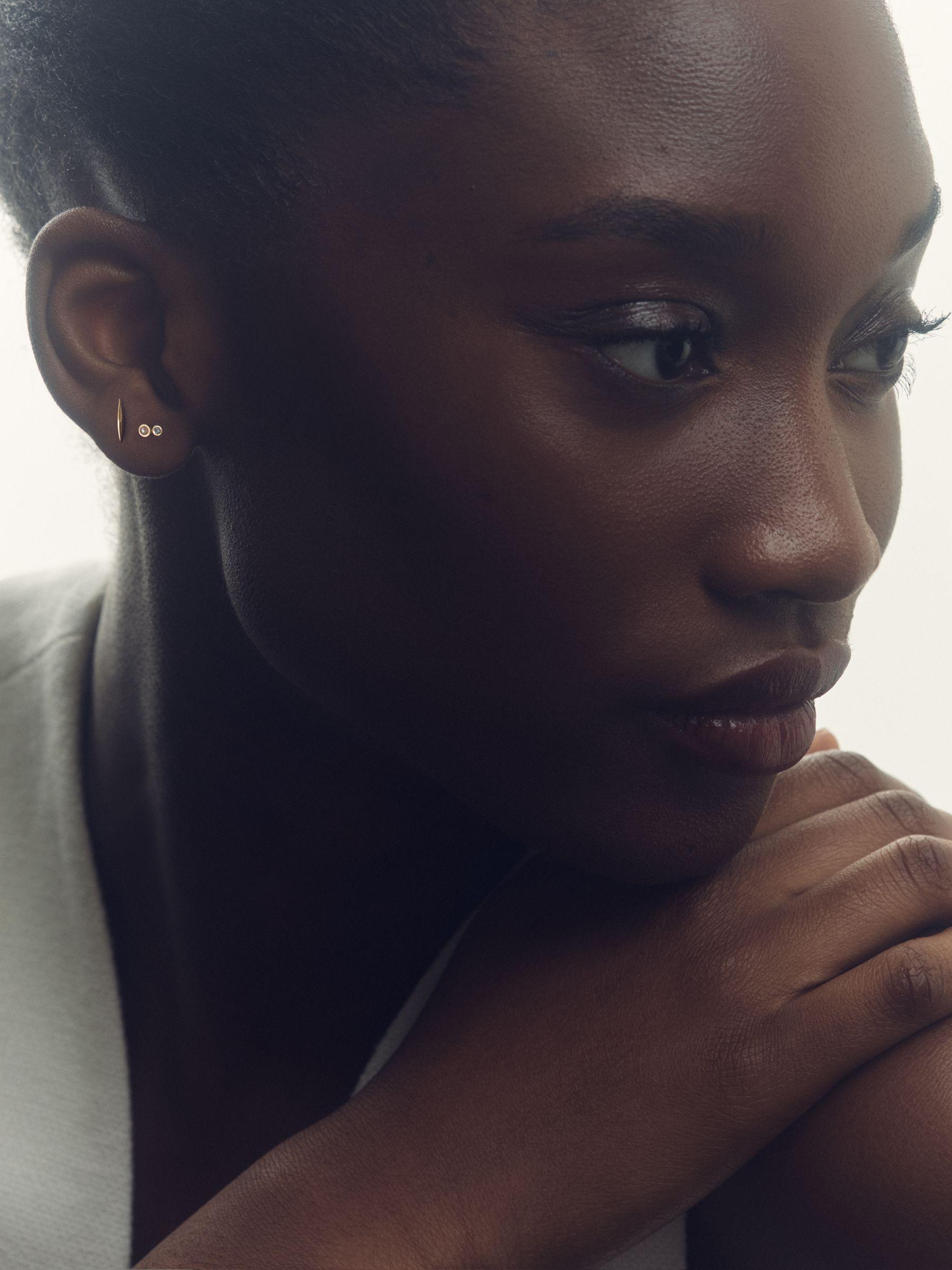 Micro Faux-Pearl And Bar Stud Earrings Set in Gold Tone Product Image