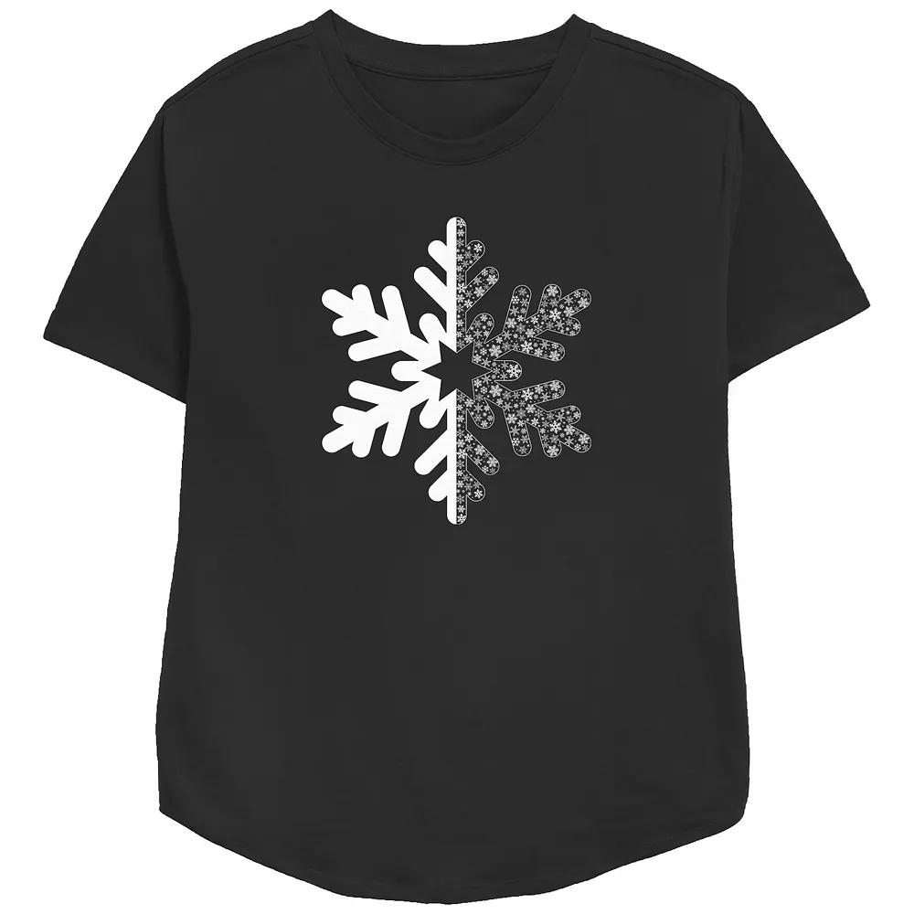 Women's Snowflake Relaxed Fit Graphic Tee,  Product Image