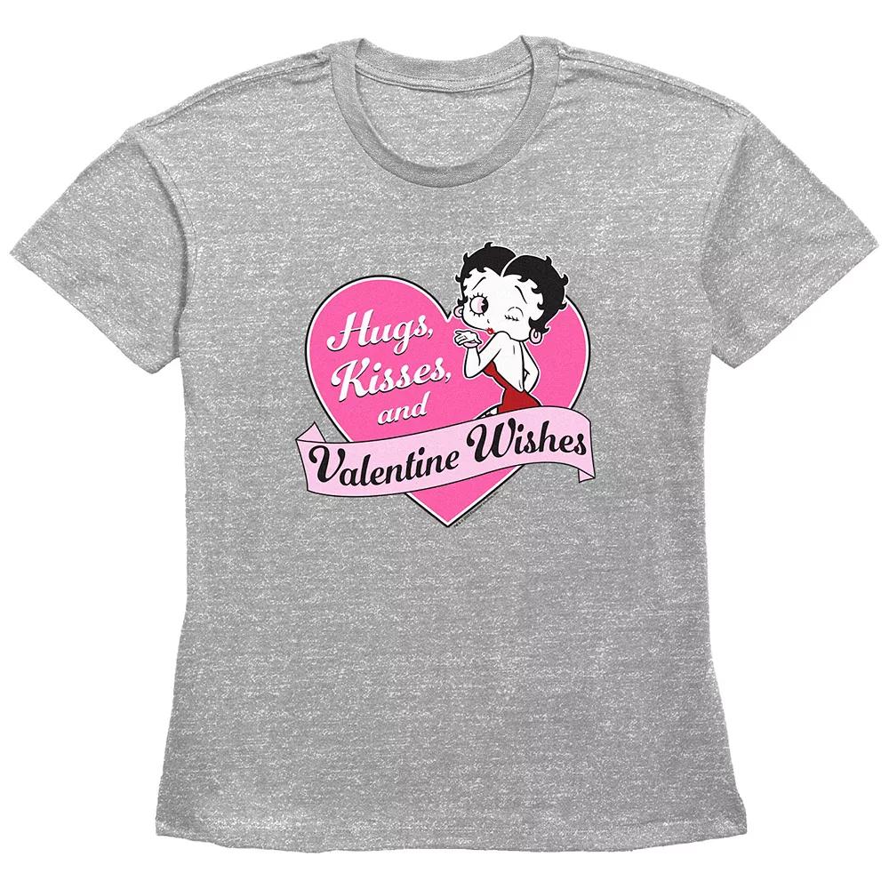Women's Betty Boop Valentine Wishes Basic Fit Graphic Tee, Girl's,  Product Image