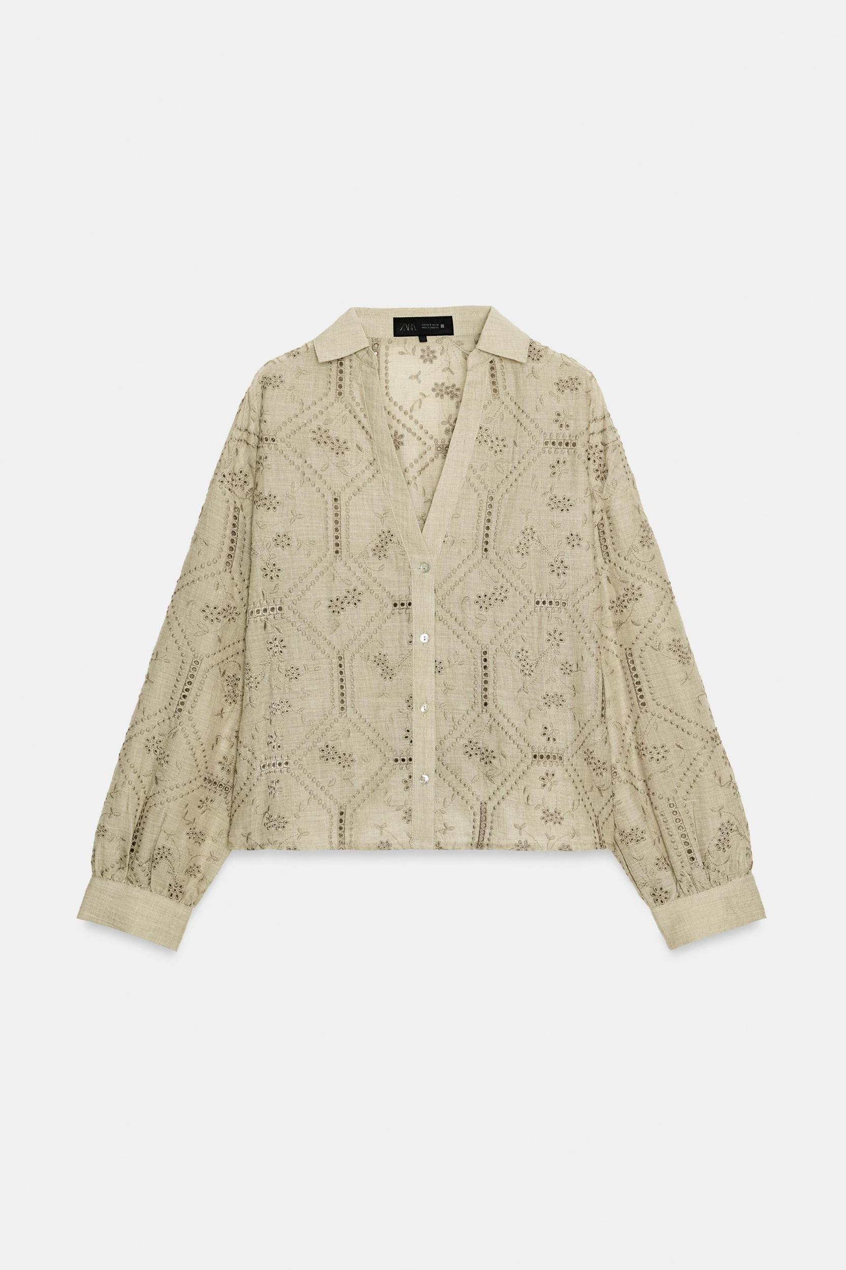 EMBROIDERED EYELET SHIRT Product Image
