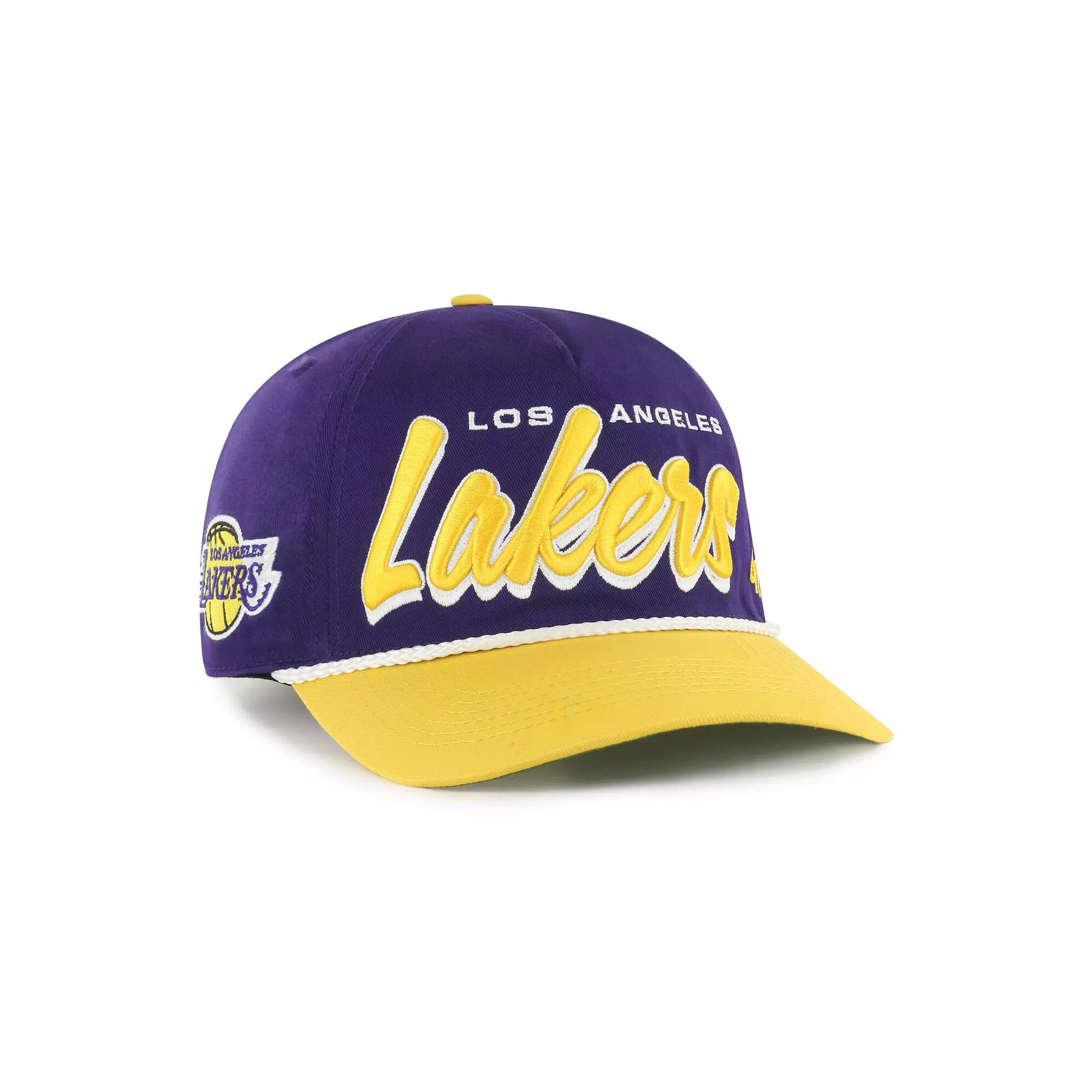 Men's '47 Purple/Gold Los Angeles Lakers Dropshadow Rope Hitch Adjustable Hat Product Image