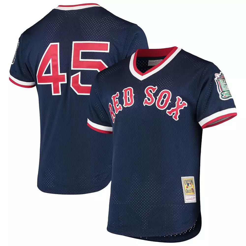 Men's Mitchell & Ness Pedro Martinez Navy Boston Red Sox 1999 Cooperstown Collection Mesh Batting Practice Jersey, Size: 4XL, Blue Product Image