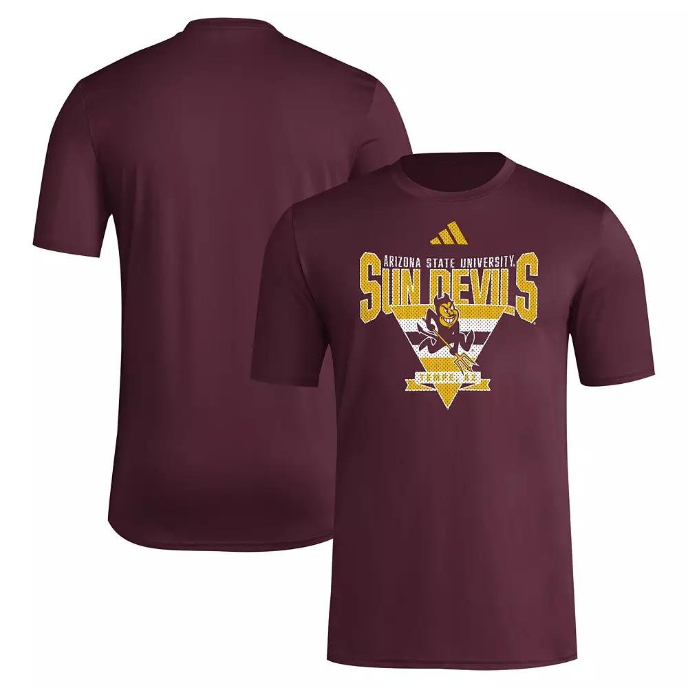 Men's adidas Maroon Arizona State Sun Devils 2024 Locker Trilateral Pre-Game T-Shirt, Size: Medium, Red Product Image